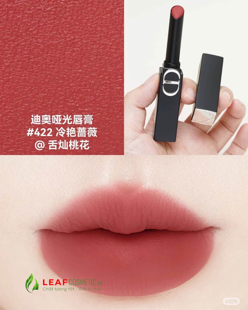 Son Thỏi Lì Rouge Dior On Stage Matte 422 Rosewood Glam (Dior Chân Dài) – Màu Đỏ Hồng Đất.