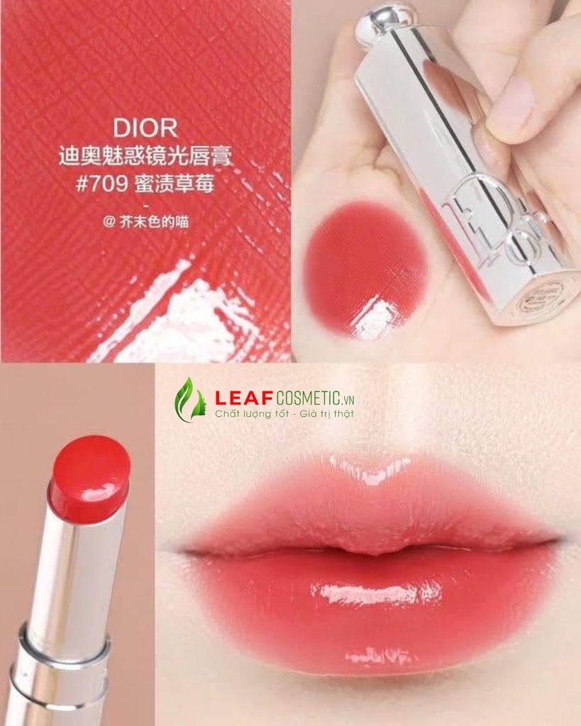 Son Dưỡng Dior Addict Glass Lipstick 709 Diorexquis - Màu Đỏ Dâu (Vỏ Bạc)