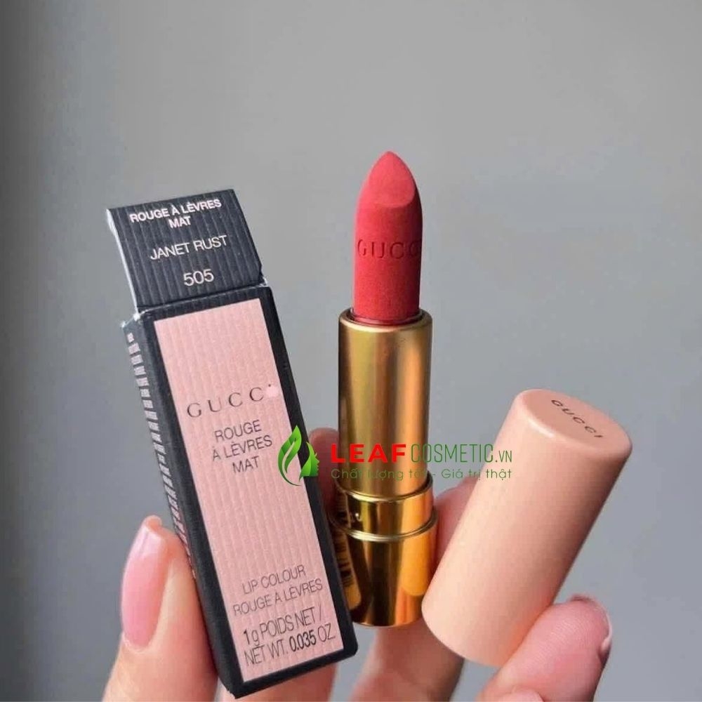 Son Thỏi Gucci Rouge À Lèvres Mat 505 Janet Rust Mini – Màu Đỏ Gạch