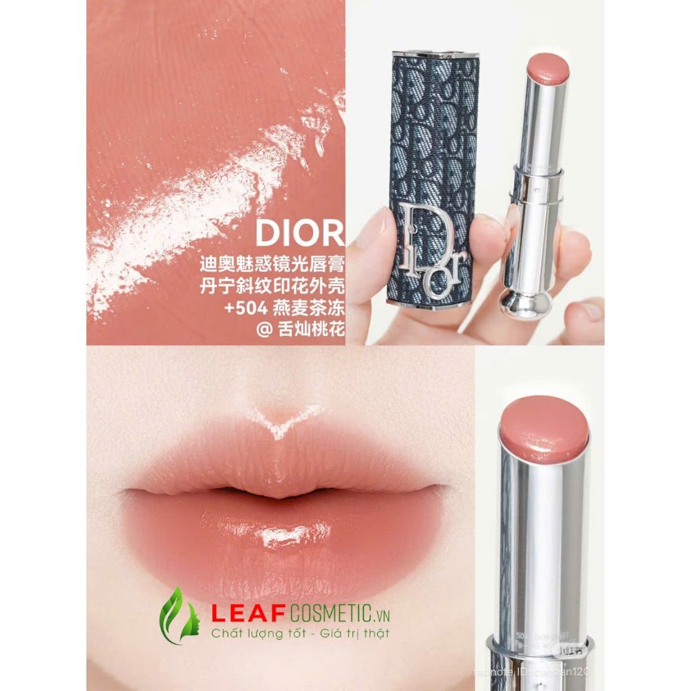 Son Dior Addict Glass Lipsticks 504 Dior Sweet - Hồng Tươi Trẻ