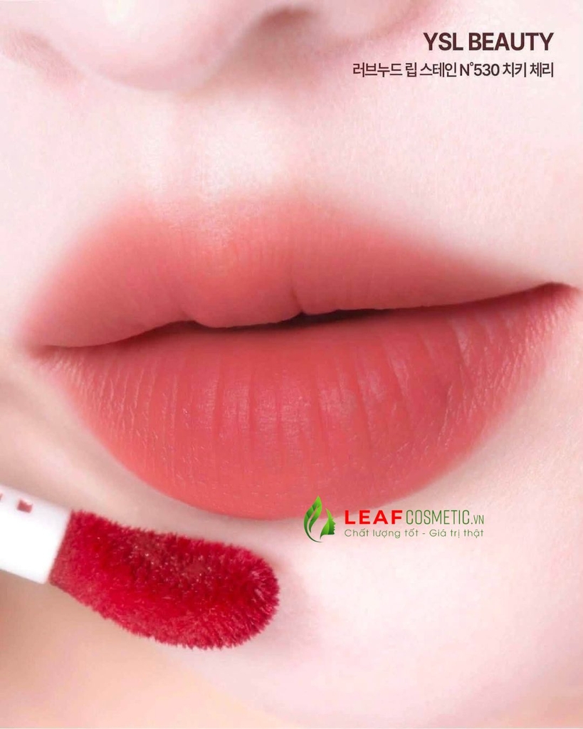 Son Kem Yves Saint Laurent YSL Lovenude Lip Stain 530 Cheeky Cherry - Màu Đỏ Cherry