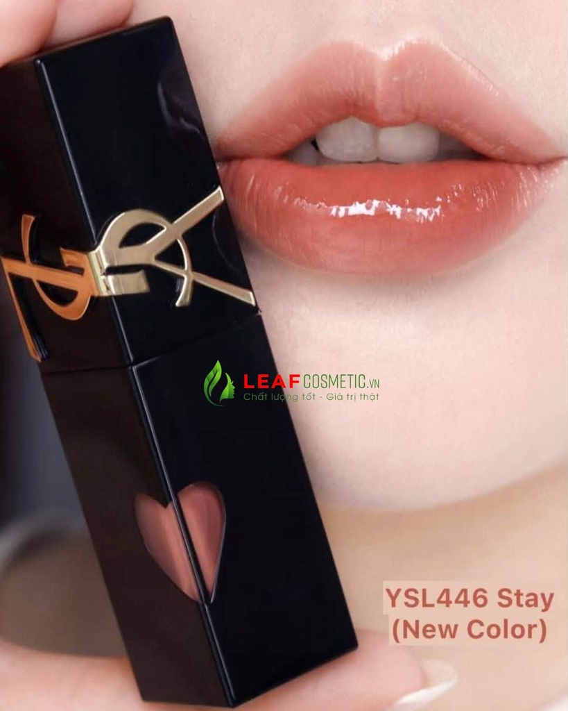 Son Kem YSL Vinyl Cream Lip Stain 446 Psychedelic Chili – Màu Nude Trà Sữa