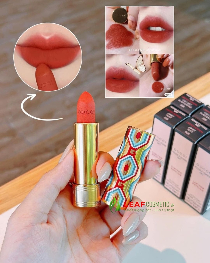 Son Thỏi Gucci Rouge À Lèvres Mat 505 Janet Rust - Màu Đỏ Gạch (Limited Edition)