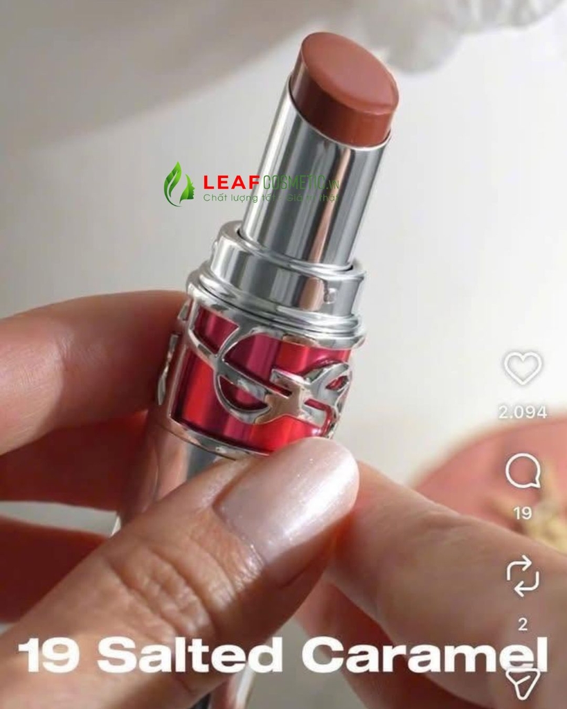 Son Dưỡng YSL Candy Glaze 19 Salted Caramel - Màu Nâu Caramel (Mini)