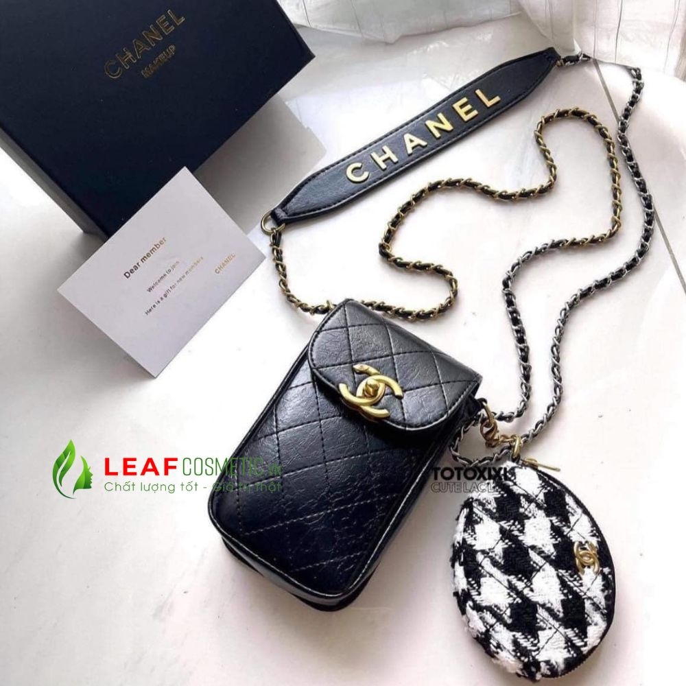 Túi Đeo Chéo Đựng Điện Thoại Chanel Beauty VIP Gift – Màu Đen Quilted