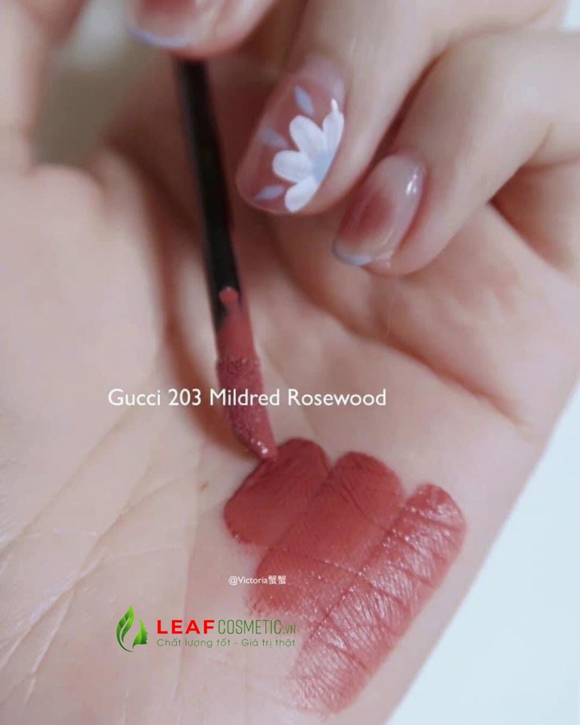 Son Kem Gucci Rouge À Lèvres Liquide Mat 203 Mildred Rosewood - Màu Hồng Đất