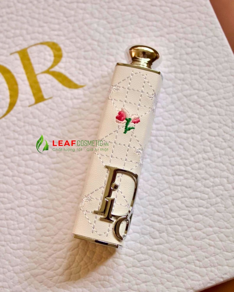Vỏ Son Dior Addict Case Flowery Cannage Limited - Màu Trắng Họa Tiết
