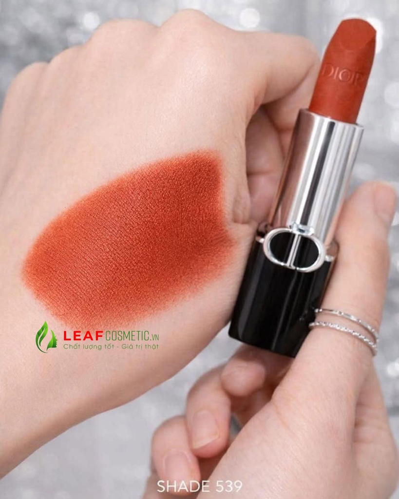 Son Dior Rouge Velvet 539 Tera Bella - Màu Đỏ Cam Đất (Phiên Bản Nắp Châm)