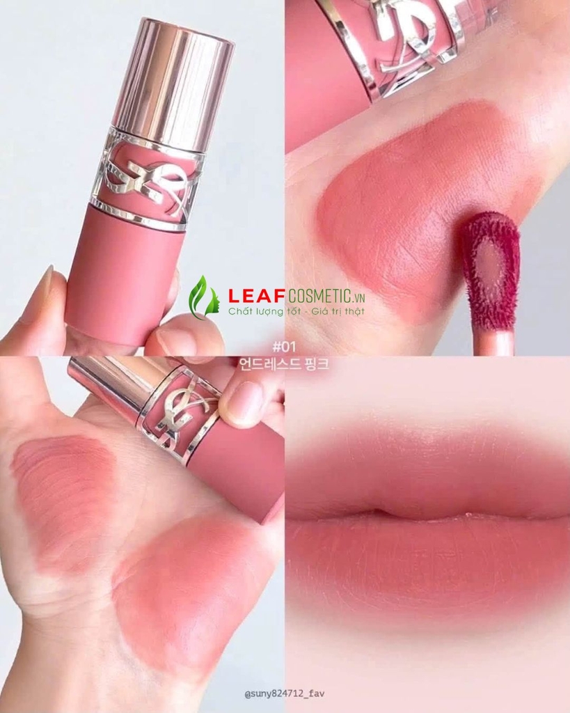 Son Kem YSL Lovenude Lip Stain 01 Pink Passion – Màu Hồng Nude