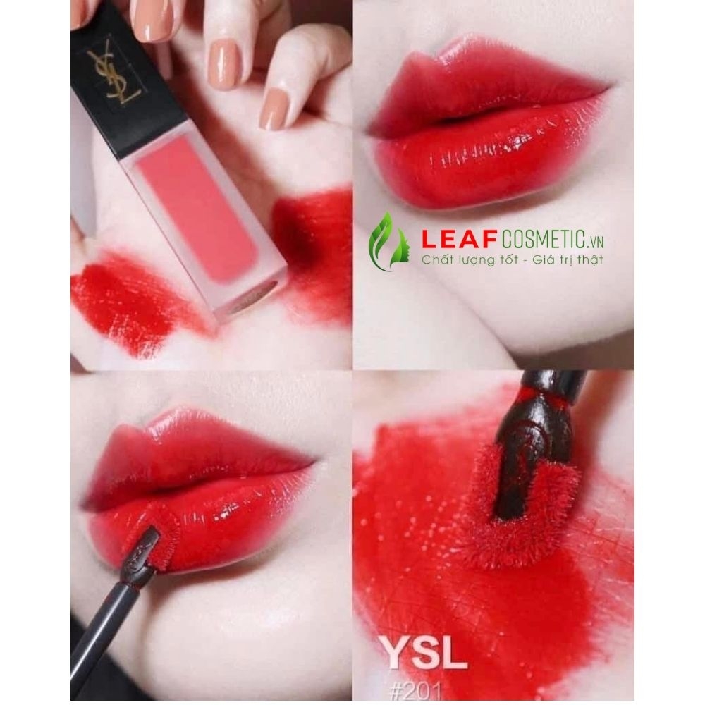 Son Kem YSL Rouge Tatouage Velvet Cream 201 - Đỏ Cam