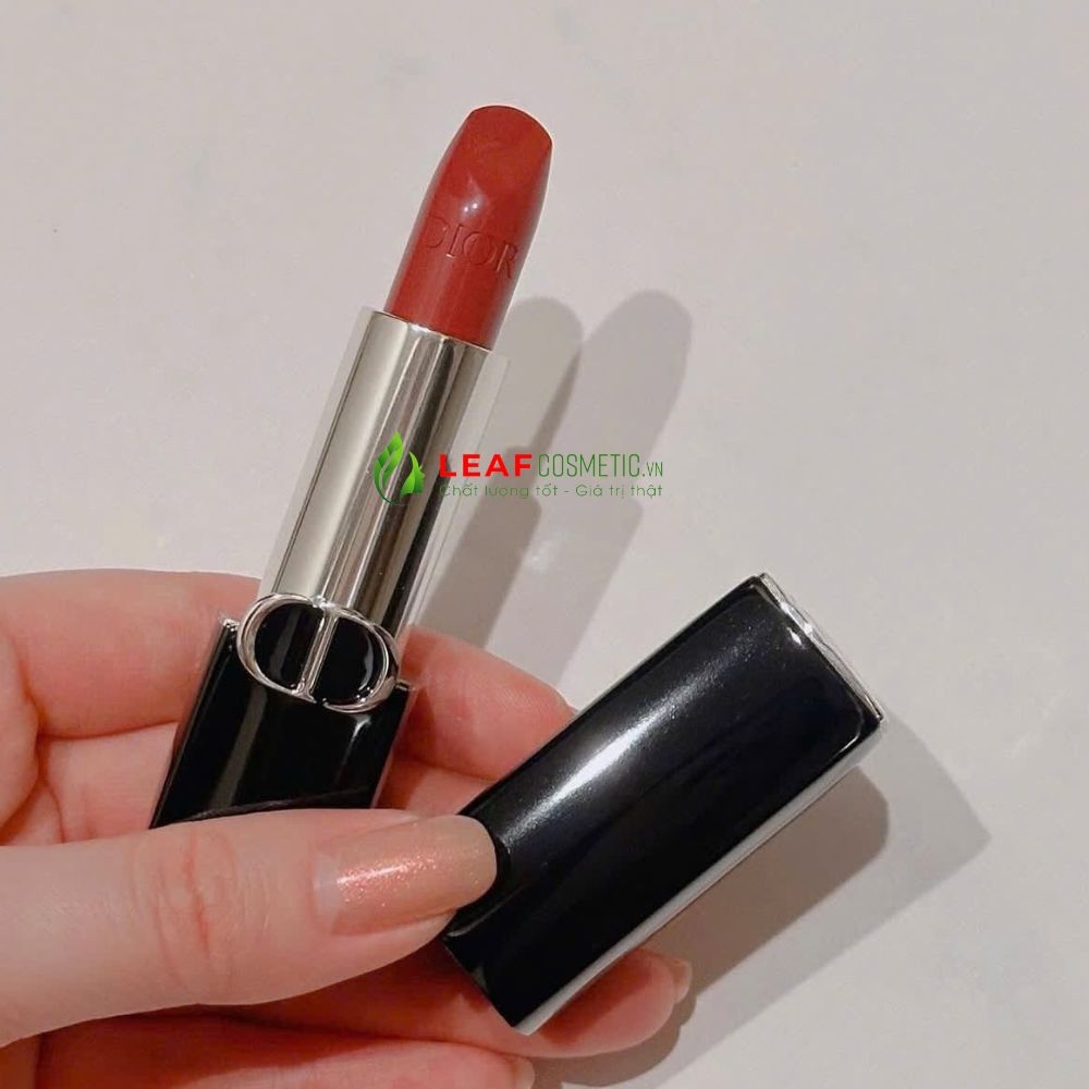 Set Son Rouge Dior 720 Icône Fullsize – Kèm Túi Pouch Đựng Son Key Ring Màu Trắng