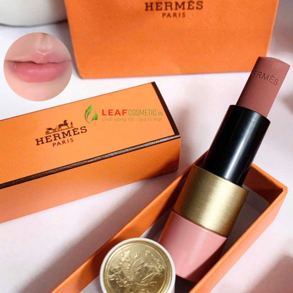 Set Quà Tặng 20/10 Son Dưỡng Hermès Rosy Lip Matte Enhancer 49 Rose Tan – Màu Hồng Đất