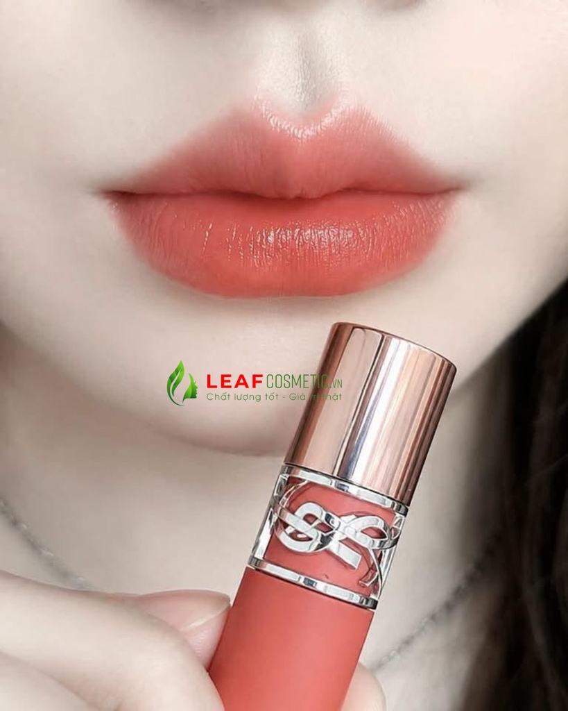 Son Kem YSL Loveshine Love Nude Lip Stain 520 Cinnamon Kiss – Màu Đỏ Cam Quế