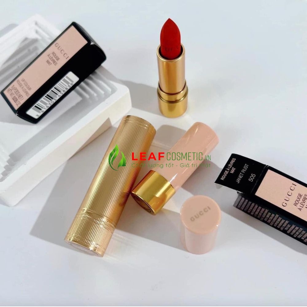 Son Thỏi Gucci Rouge À Lèvres Mat 505 Janet Rust Mini – Màu Đỏ Gạch