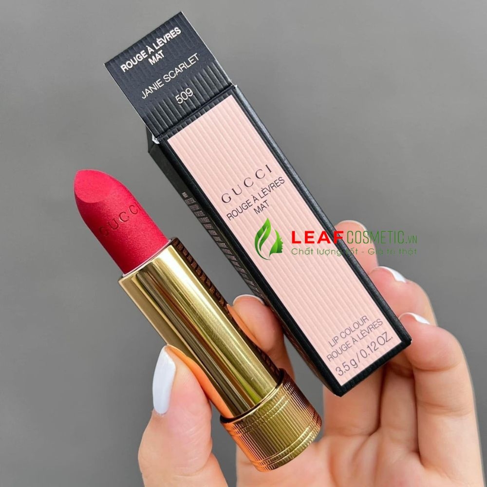 Son Thỏi Gucci Rouge À Lèvres Mat 509 Janie Scarlet – Màu Đỏ Trầm