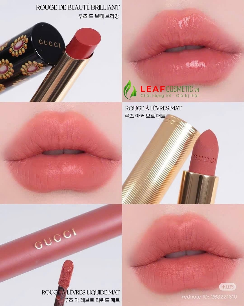 Son Kem Gucci Glow Oil In Water Tint 217 Valeria Rose - Màu Hồng Đất