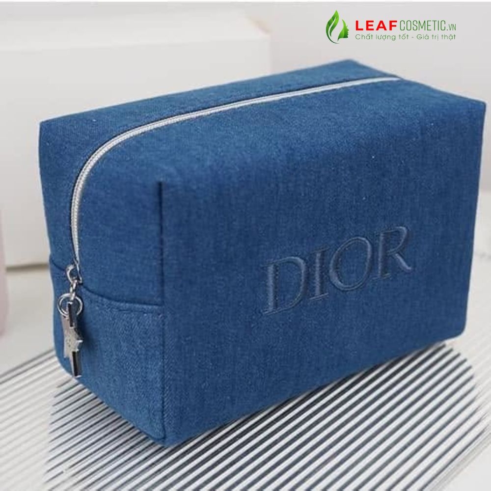 Túi Đựng Mỹ Phẩm Dior Beauty Denim Xanh – Quà Tặng VIP