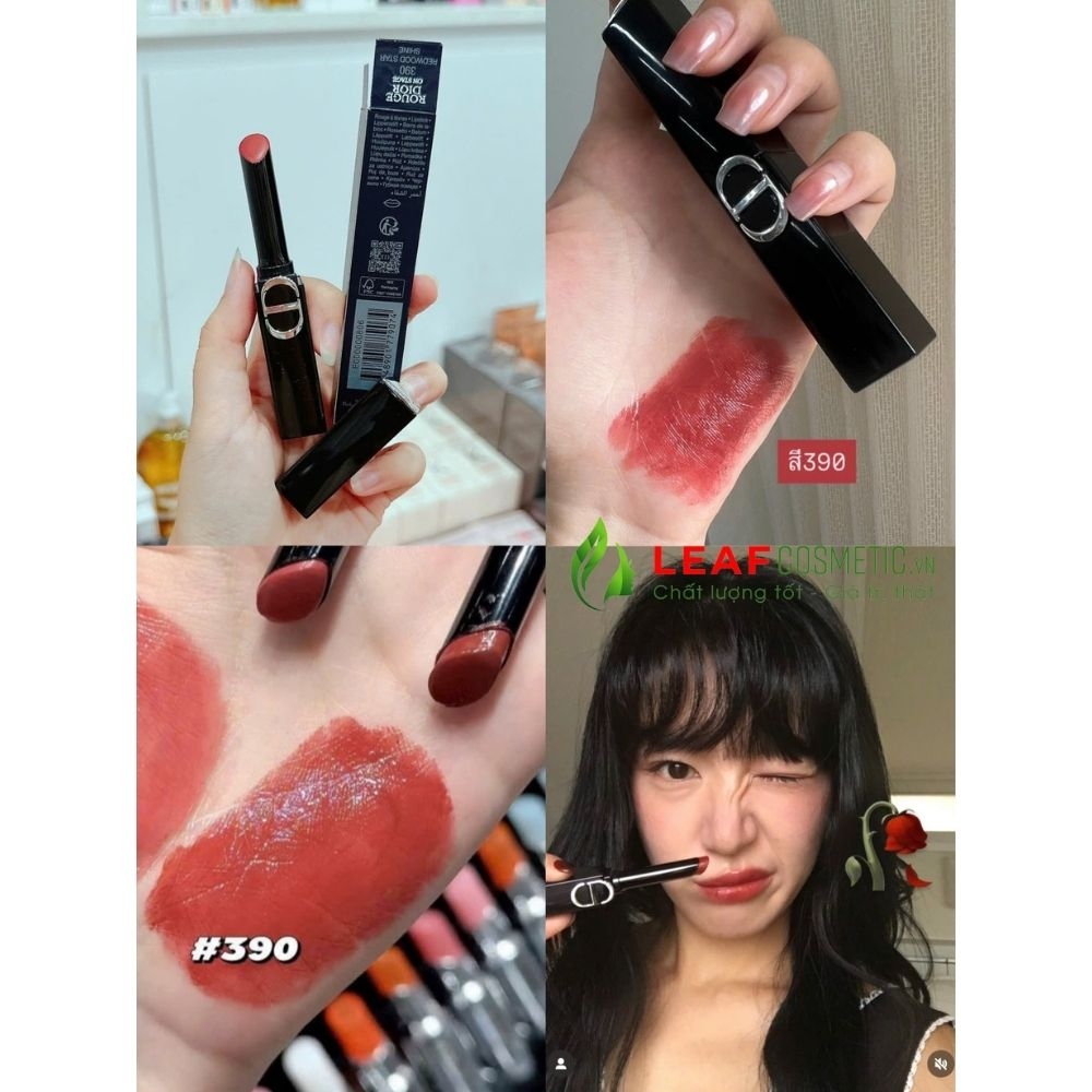 Son Thỏi Dior Rouge Dior On Stage 390 Redwood Star Shine - Màu Đỏ Cam Đất