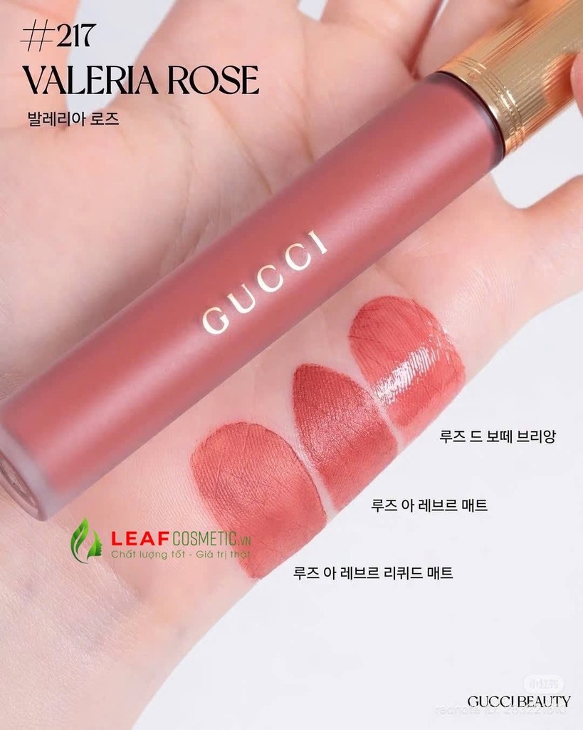 Son Kem Gucci Glow Oil In Water Tint 217 Valeria Rose - Màu Hồng Đất