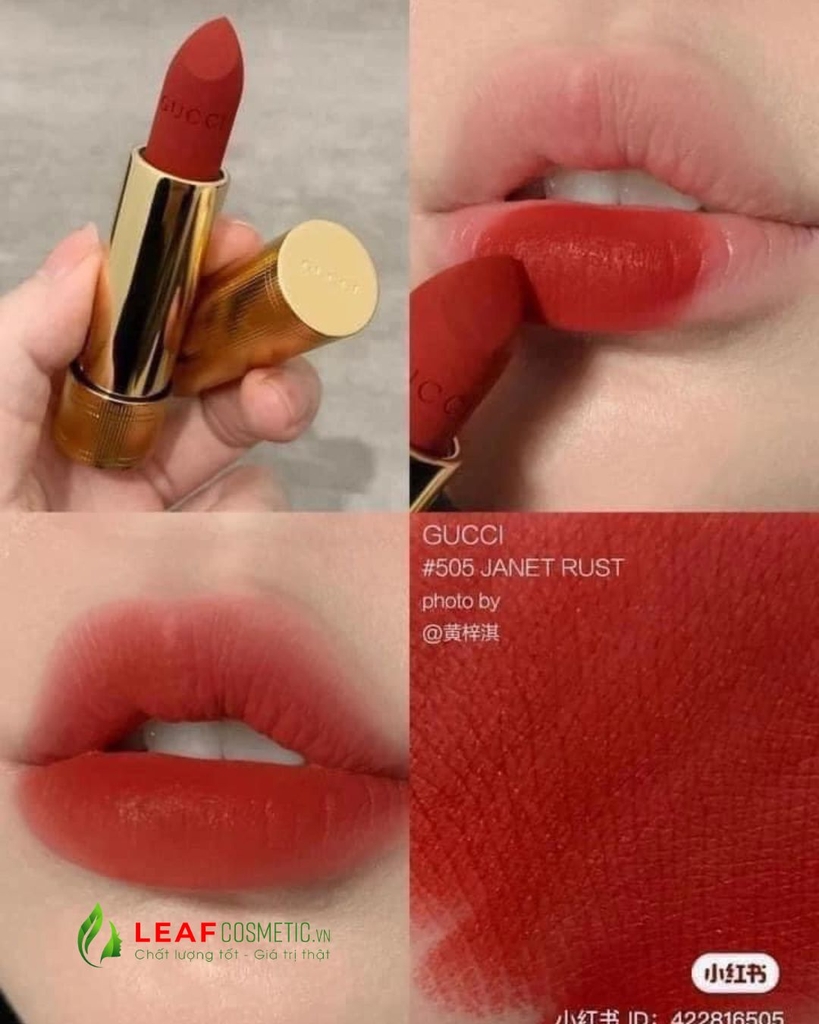Son Thỏi Gucci Rouge À Lèvres Mat 505 Janet Rust Mini – Màu Đỏ Gạch