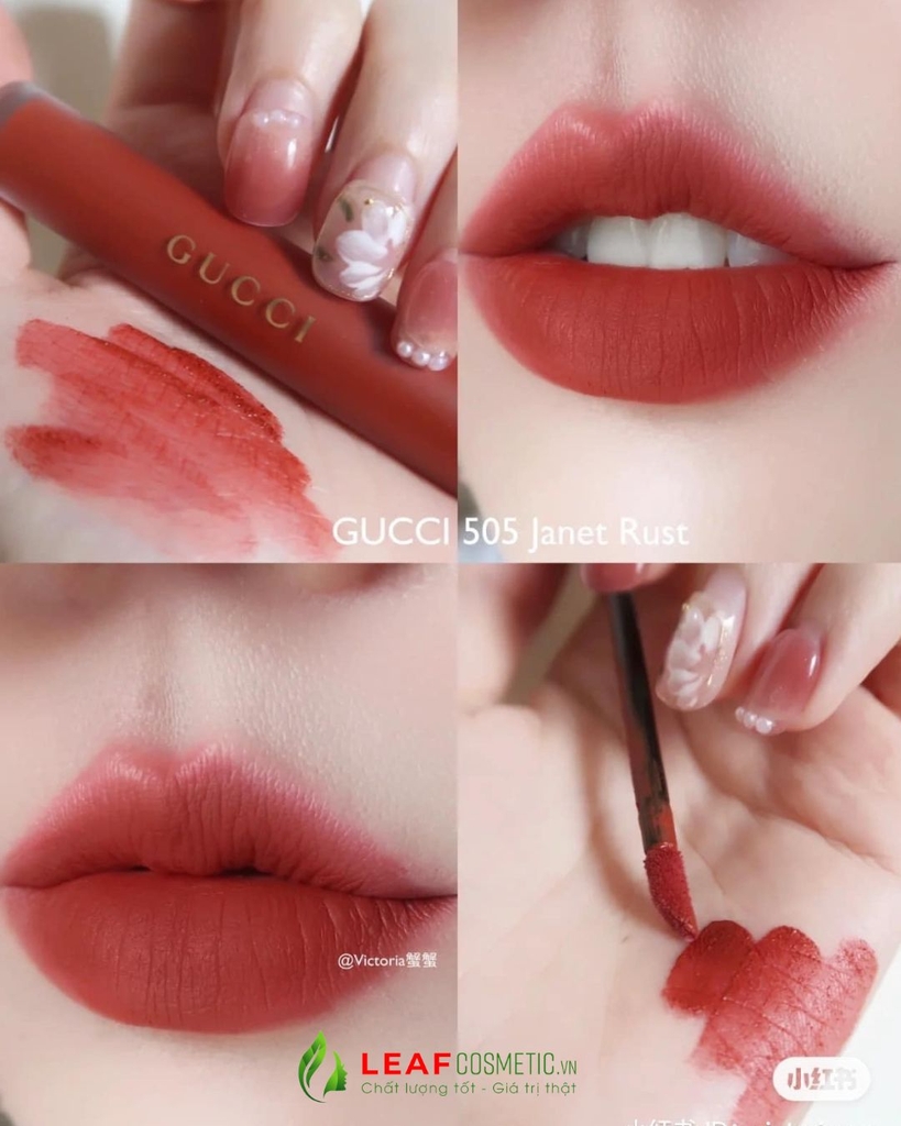 Son Kem Gucci Rouge À Lèvres Liquide Mat 505 Janet Rust - Màu Đỏ Gạch