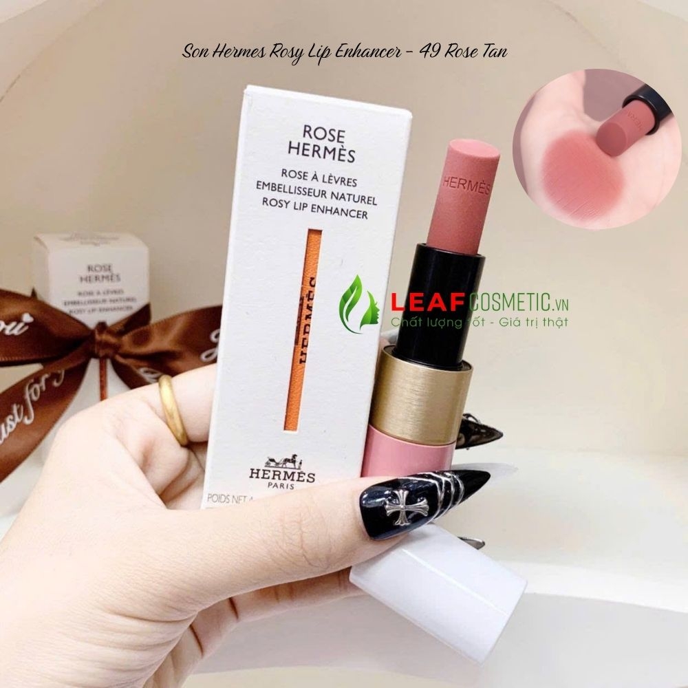Set Quà Tặng 20/10 Son Dưỡng Hermès Rosy Lip Matte Enhancer 49 Rose Tan – Màu Hồng Đất