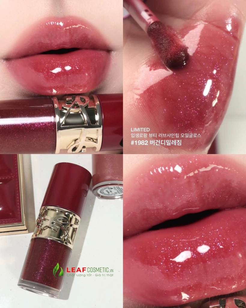 Son Bóng YSL Loveshine Plumping Lip Oil Gloss 1982 Burgundy Millésime – Màu Đỏ Burgundy Ánh Nhũ (Limited 2026)