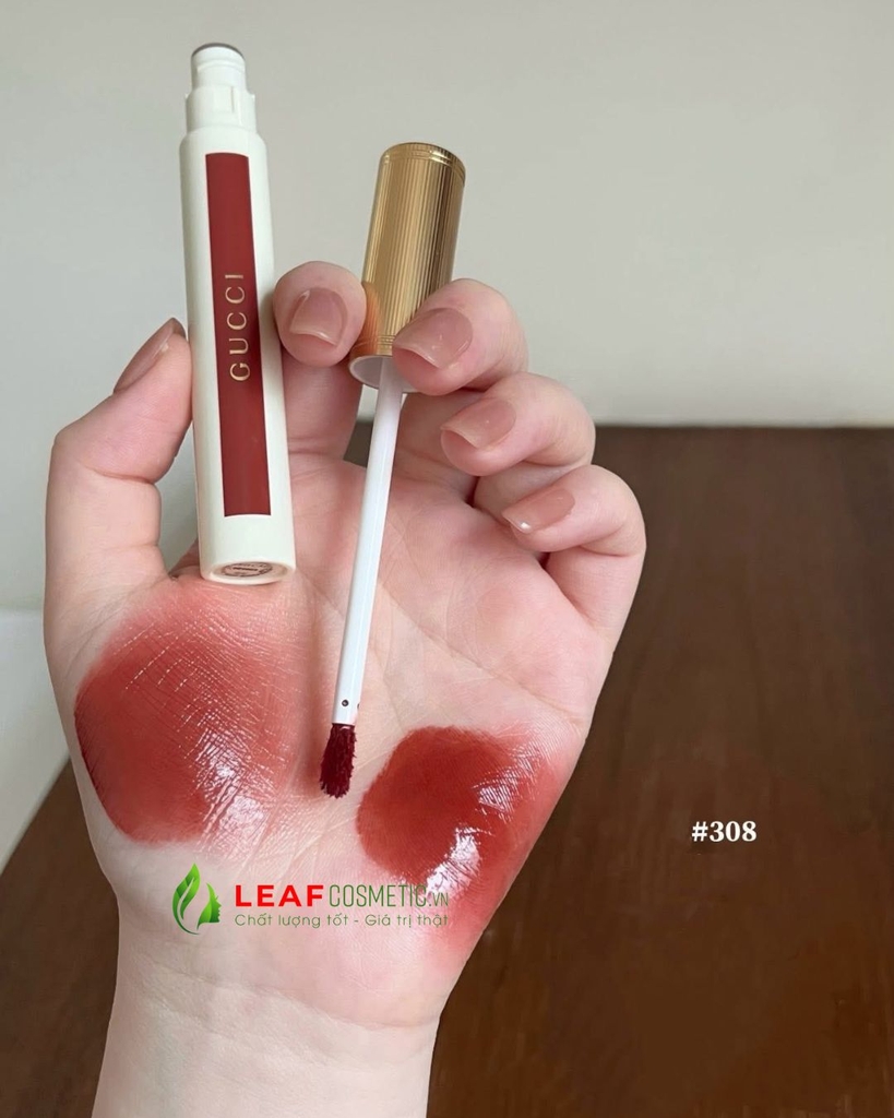 Son Kem Gucci Glow Oil-In-Water Tint 308 Lucy Dark Orange - Cam Gạch