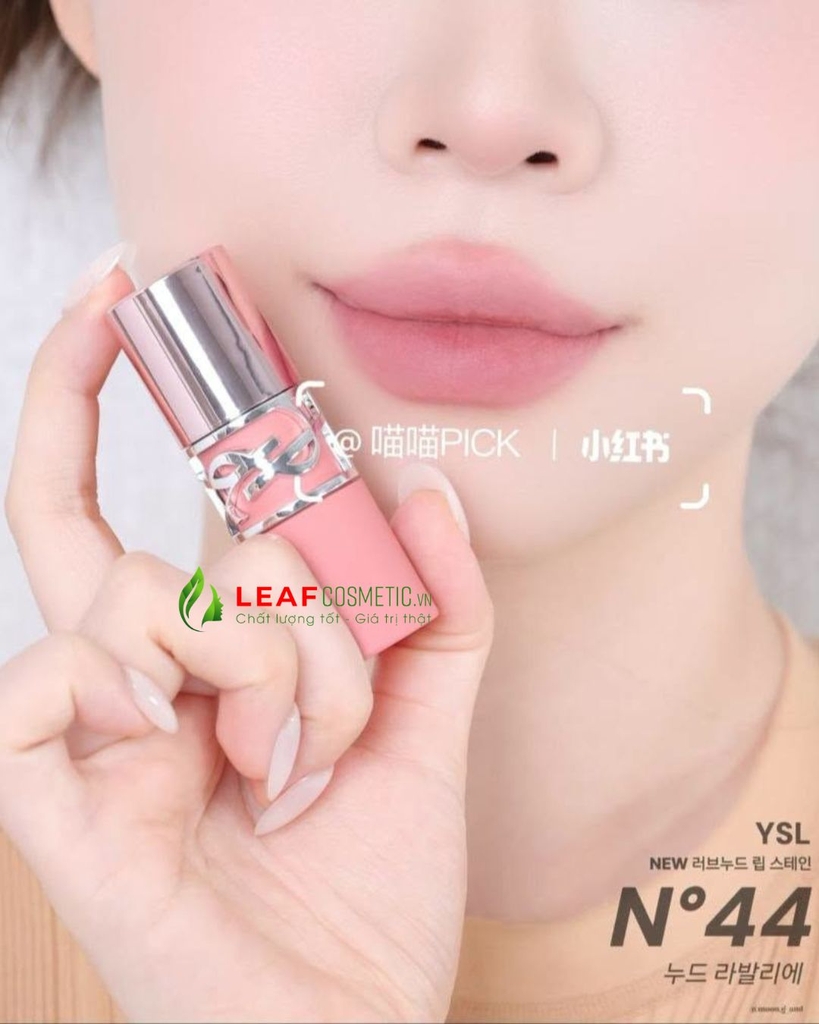 Son Kem YSL Lovenude Lip Stain 44 Nude Lavallière – Màu Hồng Sữa