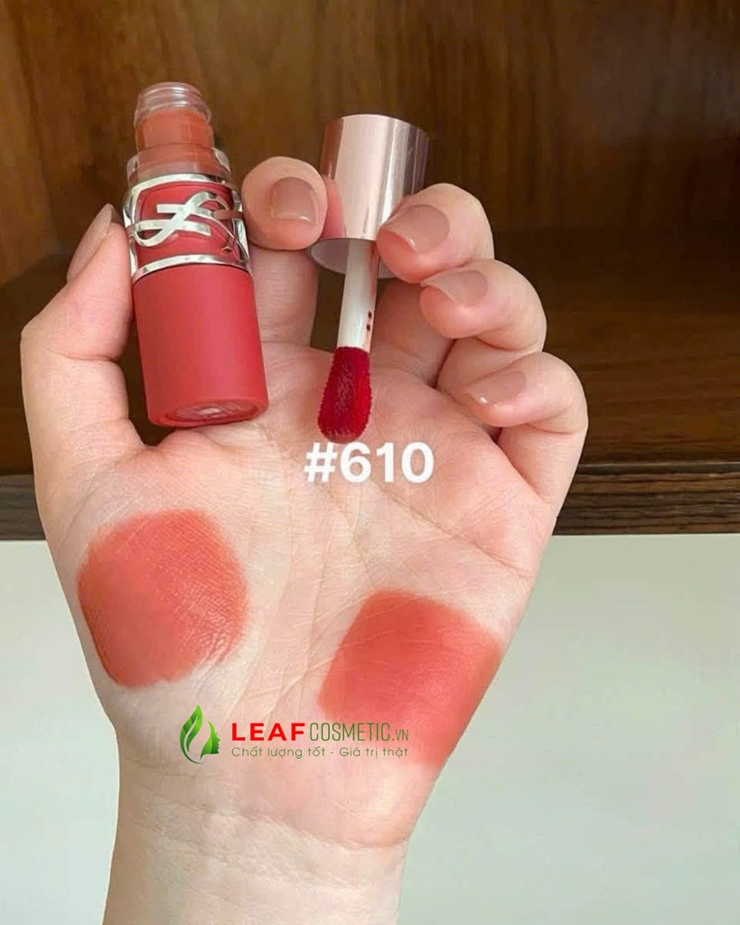 Son Kem YSL Lovenude Lip Stain 610 Nude Champion – Màu Cam Trà Đất