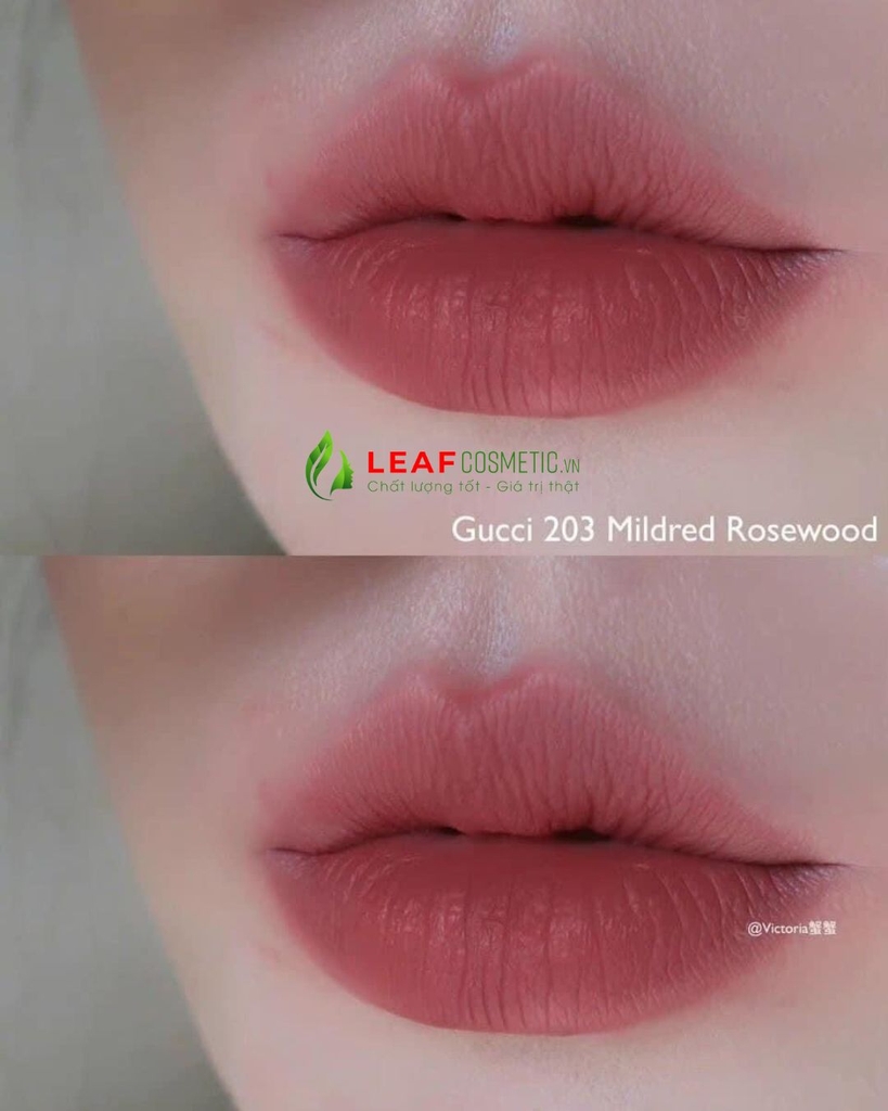 Son Kem Gucci Rouge À Lèvres Liquide Mat 203 Mildred Rosewood - Màu Hồng Đất