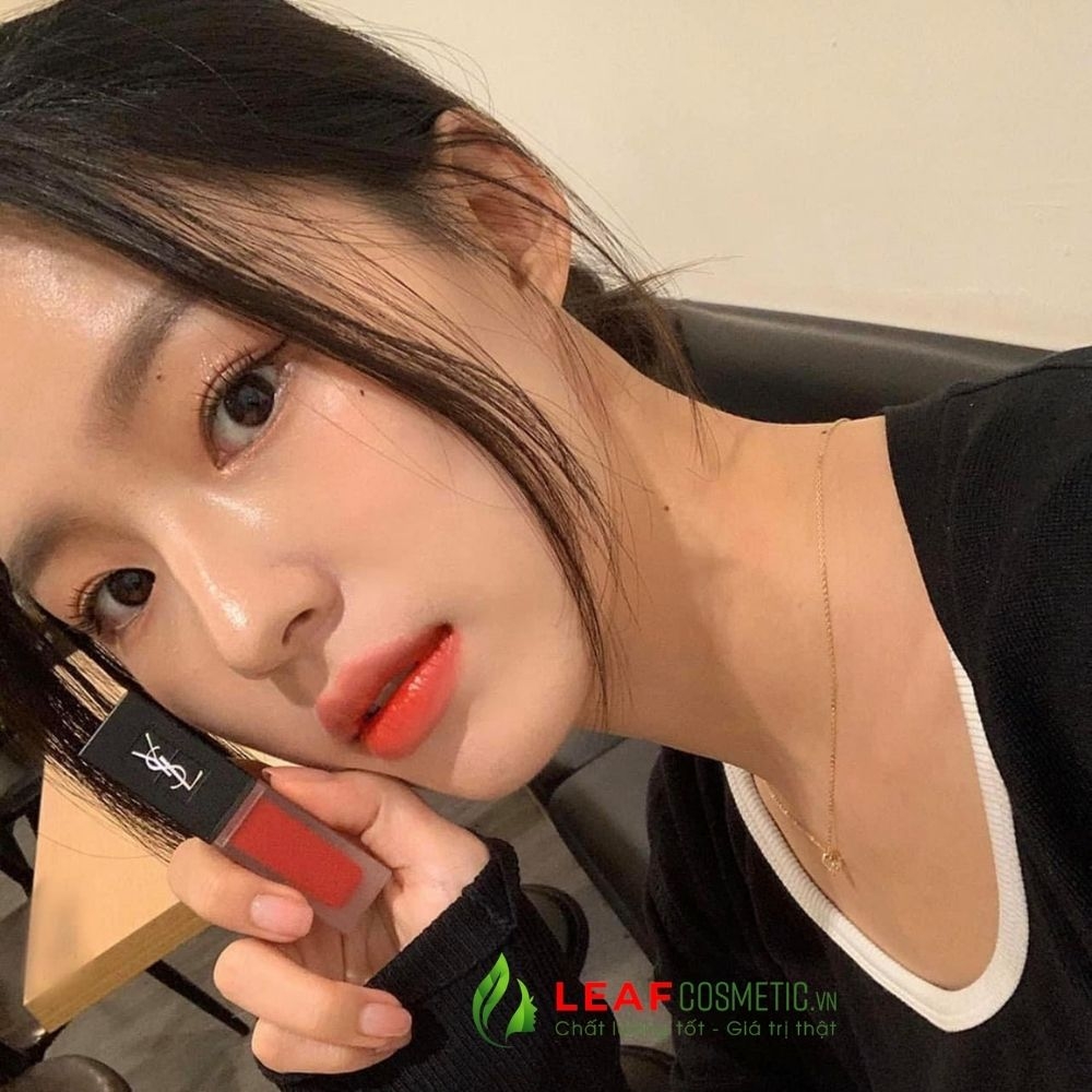 Son Kem YSL Rouge Tatouage Velvet Cream 201 - Đỏ Cam