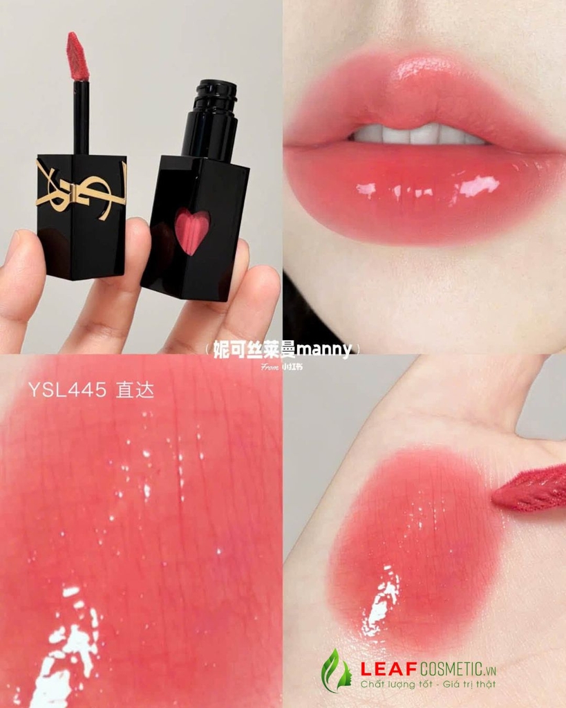 Son Kem YSL The Inks Vinyl Cream 445 Ring Me Pink – Màu Hồng Đào