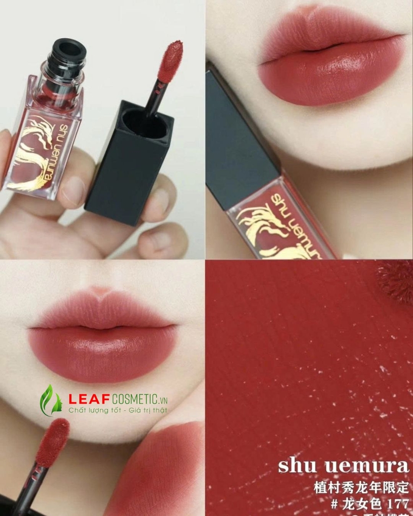 Son Kem Shu Uemura Rouge Unlimited Kinu Cream Limited Edition KC RD 177 – Màu Đỏ Gạch (Phiên Bản Vỏ Rồng)