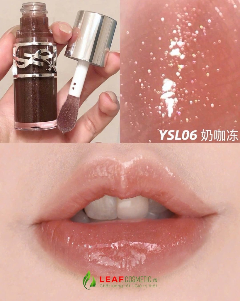 Son Dưỡng YSL Loveshine Plumping Lip Oil Gloss 06 Espresso Stardust - Nâu Trầm
