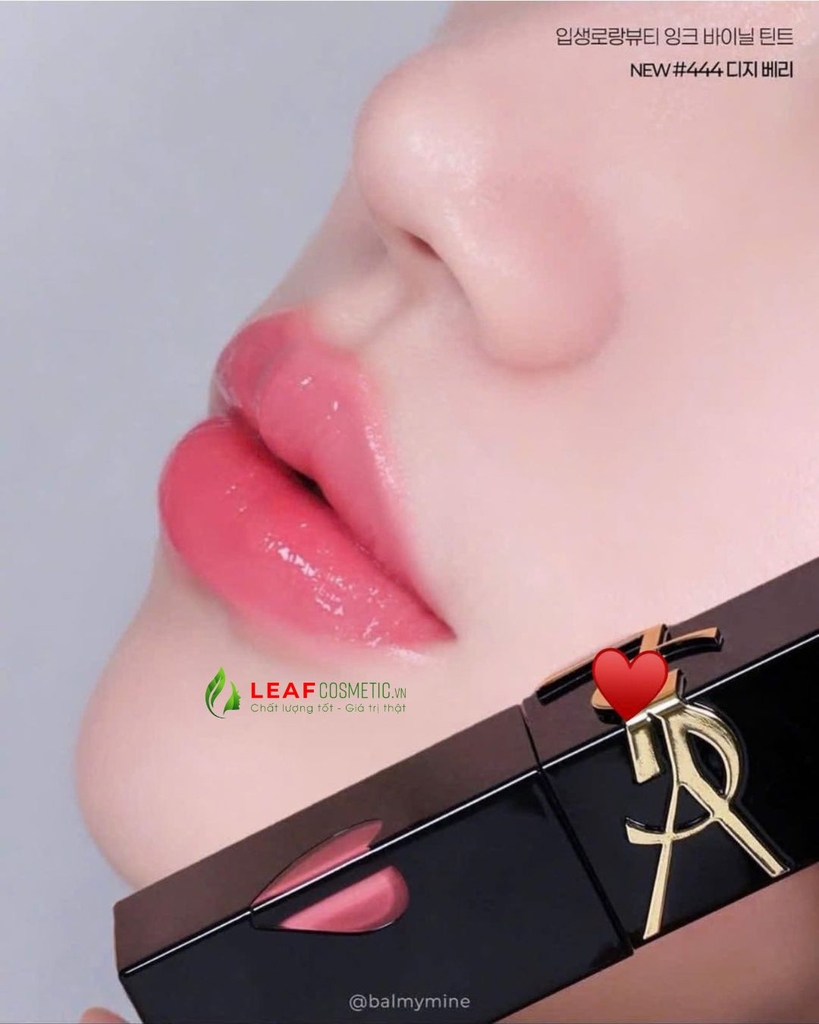 Son Kem Bóng YSL The Inks Vinyl Cream Vỏ Trái Tim 444 Dizzy Berry – Màu Hồng Berry