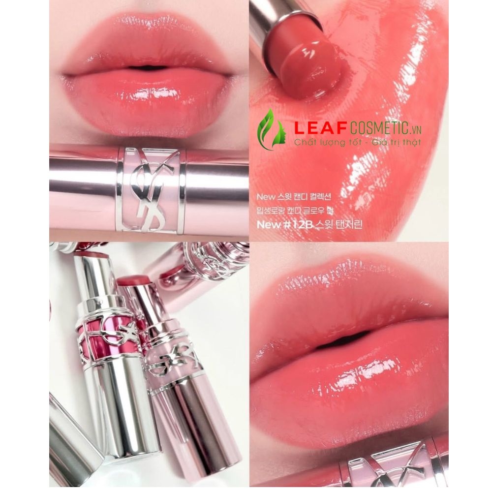 Son Dưỡng YSL Loveshine Candy Glow 12B Sweet Tangerine - Cam San Hô