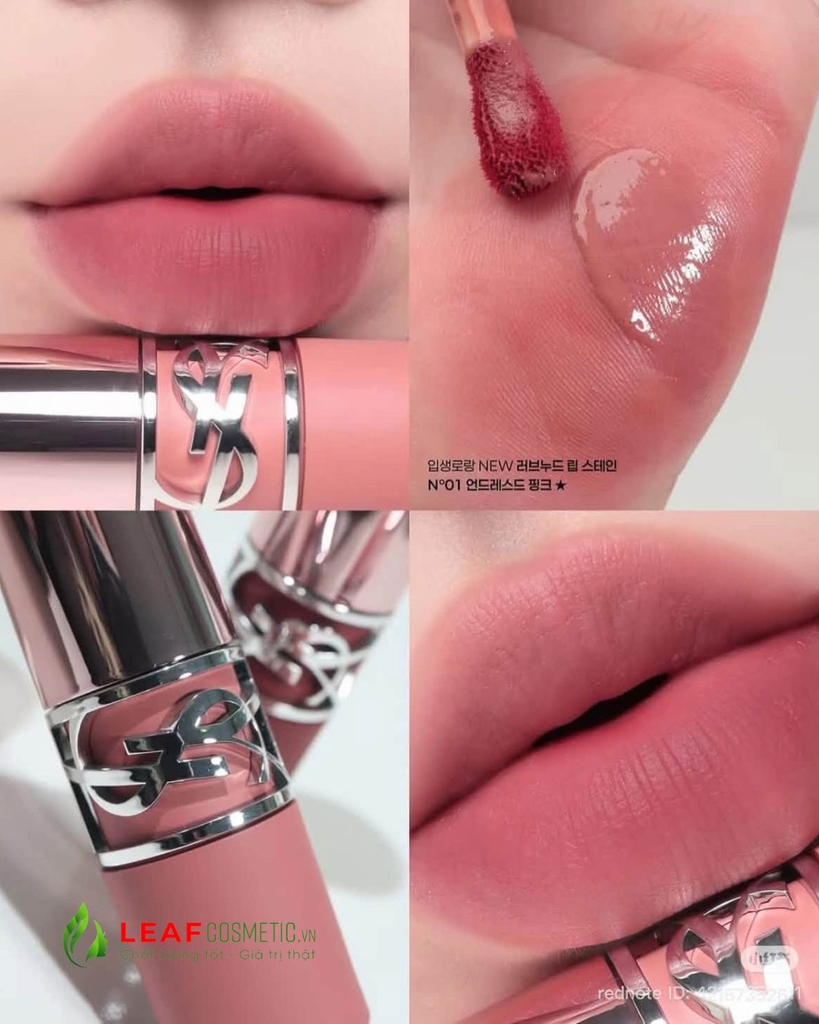 Son Kem YSL Lovenude Lip Stain 01 Pink Passion – Màu Hồng Nude