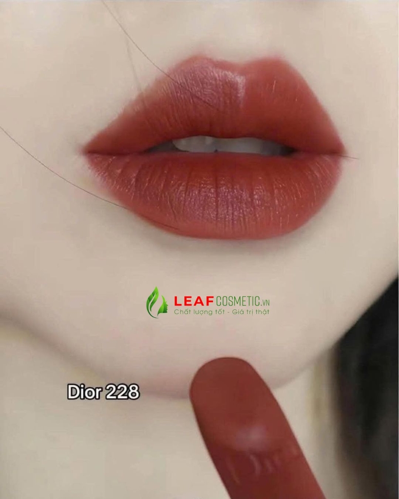 Son Thỏi Dior Rouge Dior Velvet 228 Baby Look – Màu Đỏ Cam Đất (Tặng kèm túi hãng)