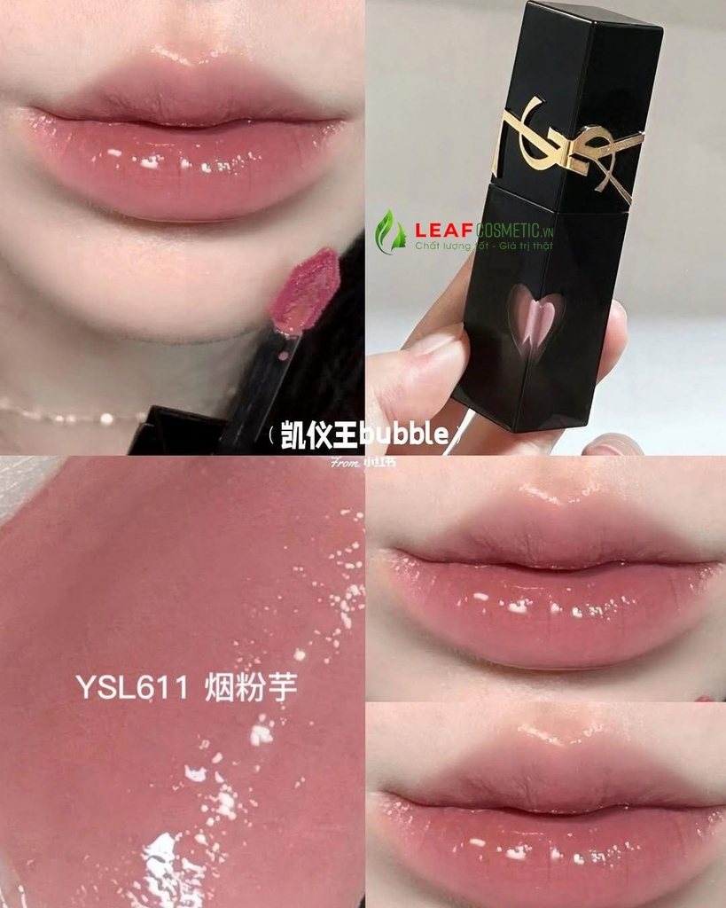 Son Kem Bóng YSL The Inks Vinyl Cream 611 Mauve Provocation – Màu Hồng Khói