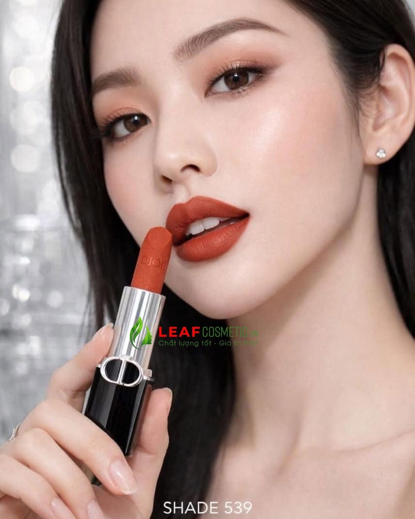 Son Dior Rouge Velvet 539 Tera Bella - Màu Đỏ Cam Đất (Phiên Bản Nắp Châm)