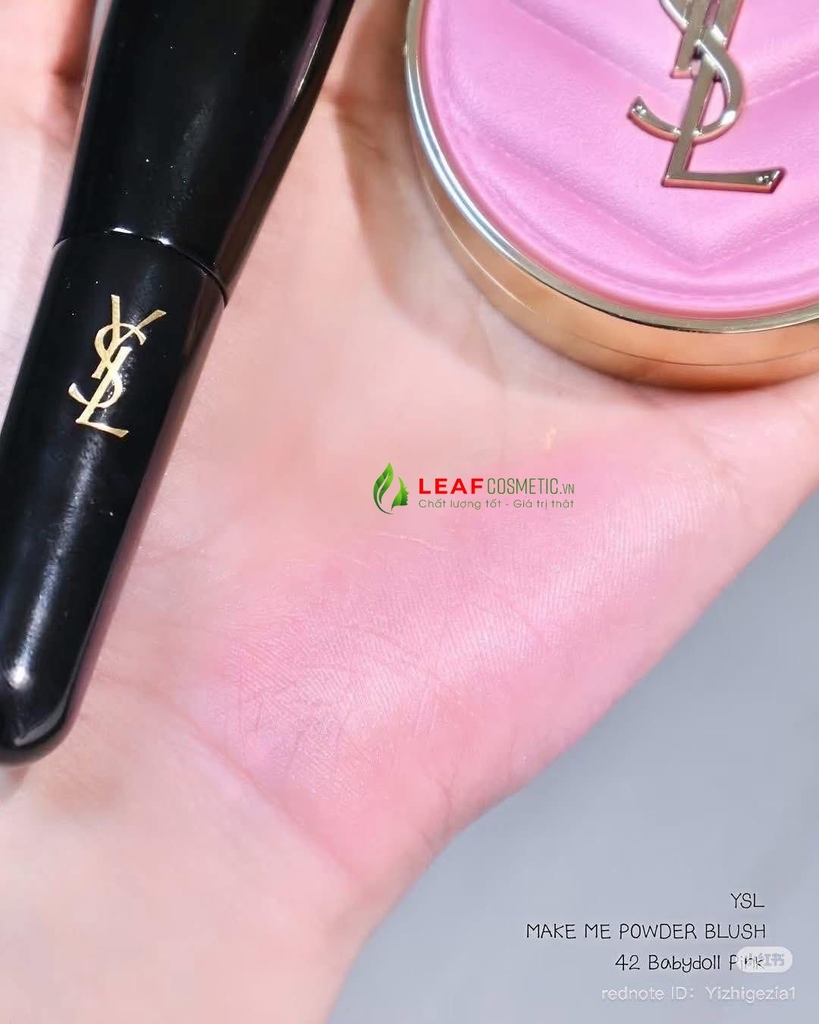 Phấn Má Hồng YSL Make Me Blush Bold Blurring Blush 42 Babydoll Pink – Màu Hồng Baby Ánh Nhũ
