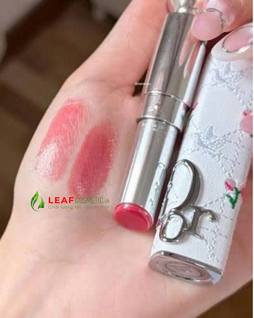Combo Case Son Nơ Hồng Pink Bow + Lõi Son Dior Addict Glass Lipstick 344 Pink Milly - Màu Hồng Đào