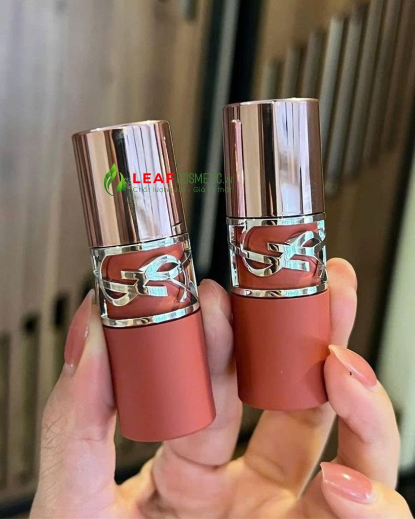 Son Kem YSL Loveshine Love Nude Lip Stain 520 Cinnamon Kiss – Màu Đỏ Cam Quế