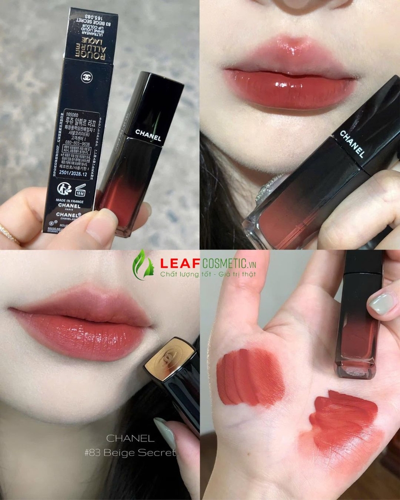 Son Kem Chanel Rouge Allure Laque 83 Beige Secret - Màu Nâu Đỏ Đất