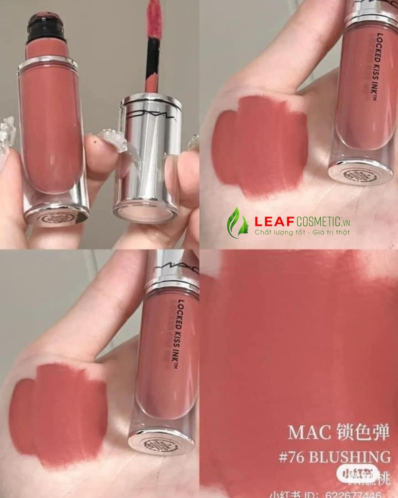 Son Kem MAC Locked Kiss Ink 76 Blushing – Hồng Hoa