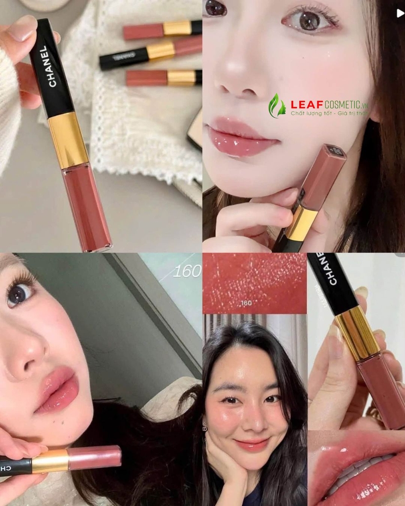 Son Kem Hai Đầu Chanel Le Rouge Duo Ultra Tenue 160 Twist – Màu Hồng Nude