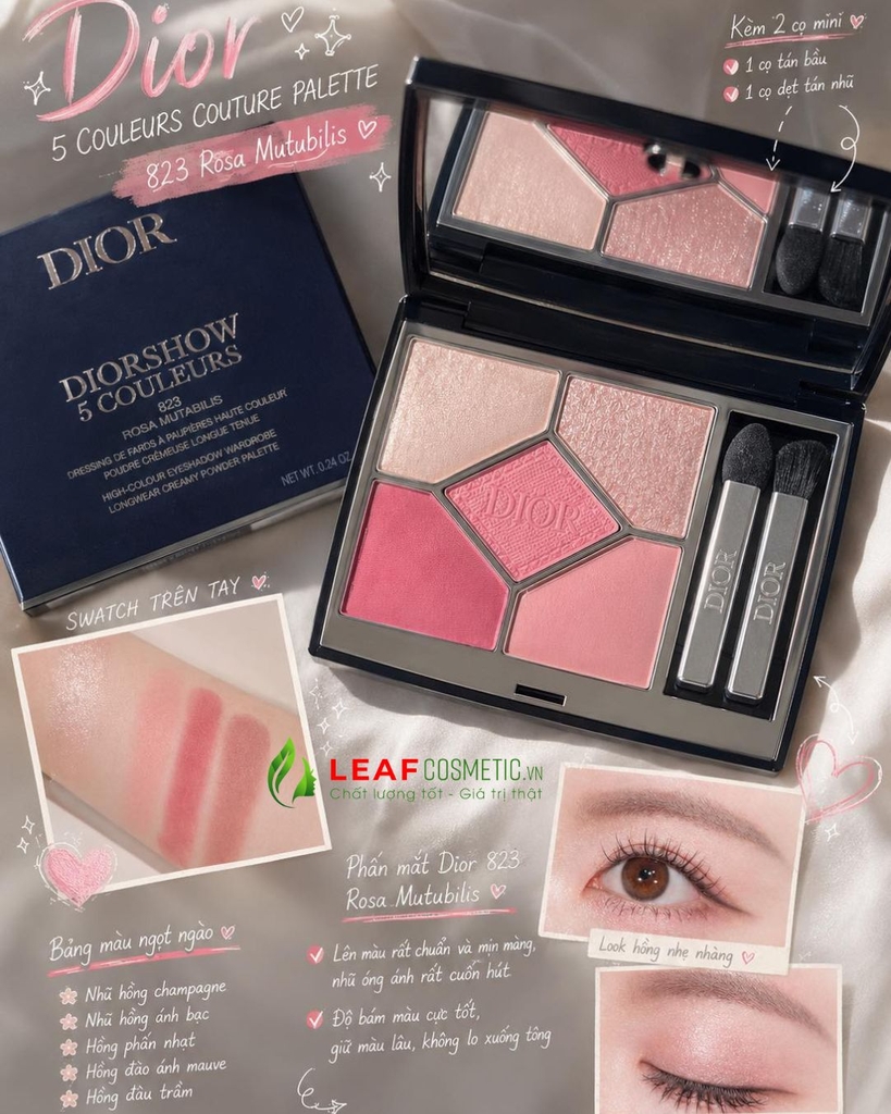 Bảng Mắt Dior 5 Couleurs 823 Rosa Mutabilis Limited Edition 2026