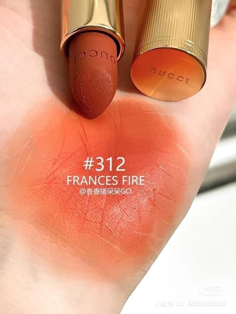 Son Gucci 312 Frances Fire - Rouge À Lèvres Mat Lipstick