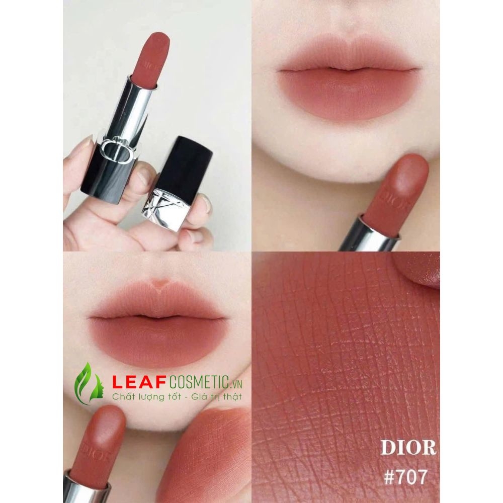 Son Thỏi Dior Rouge Velvet 707 As De Coeur – Cam Đất (Nắp Nam Châm)